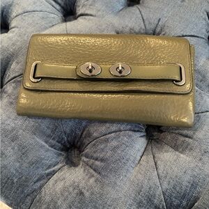 Coach Olive Green Leather Wallet